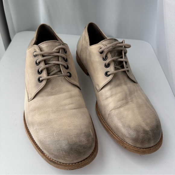 RARE! Alexander McQueen (42) Patinated Cream Leather Derby Lace Up Loafers main image 5